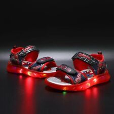 Disney Kinder Marvel Spiderman Sandalen Sommer Hausschuhe Baby Jungen LED Schuhe