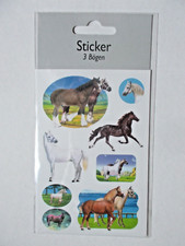 3 Bögen Sticker Pferde -