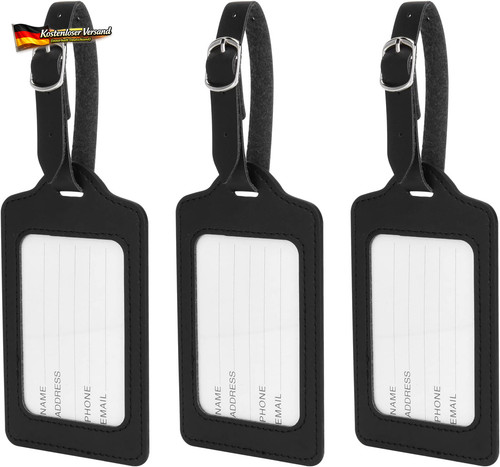 Gepäckanhänger leder 3er set - leder,