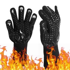 800°C Grillhandschuhe Feuerfest Schutzhandschuhe Ofenhandschuh Hitzebeständig