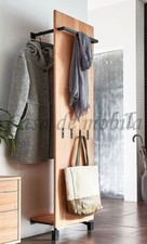 Garderobenpaneel mit Metallgestell 46x177cm Kernbuche massiv geölt mit Holzboden