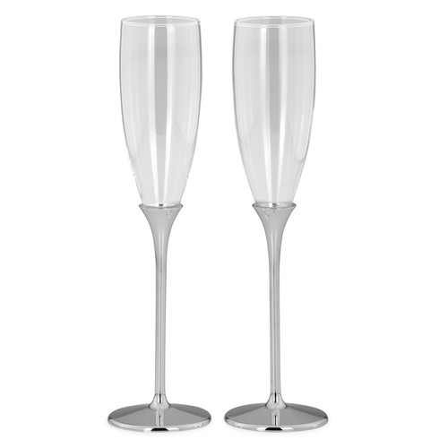 Sektglas set versilbert - sektglas,