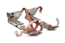 Polar alte Gleitschuhe Schlittschuhe aus Metall verstellbar Vintage 25-28 cm