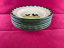 Zeller Keramik - Hahn und Henne - 6 Suppenteller - 24,5 cm