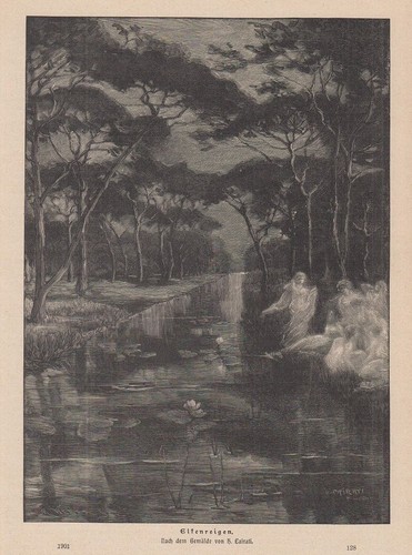 Orig holzstich elfenreigen - holzstich,