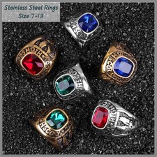 Retro COLLEGE RING Edelstahl