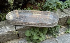 Tablett England Silber auf Kupfer Galerierand Rep Old Sheffield Plate Viners