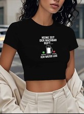 Damen Bauchfrei T-Shirt Keine