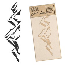 BORDÜRE Wiederverwendbare Kunststoff-Schablone 21x45cm 45x95cm // BERGE - GIPFEL