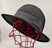 ? Vintage: schwarzer H&M Damen-Wollhut mit runder Krone - Gr. 58 - 1980er