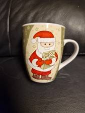 Nikolaus WeihnachtsmannTasse Weihnachtstasse grün 11 cm hoch neu