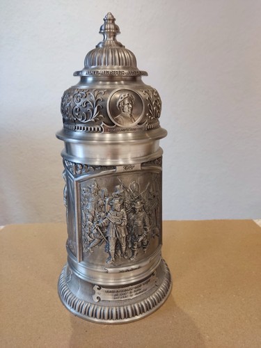 Zinn bierkrug mit deckel 2 - zinn,