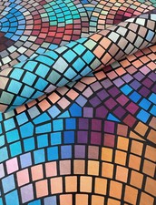 PVC Tischdecke Mosaik bunt