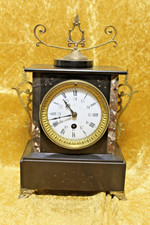 Schwarze Marmor Kaminuhr