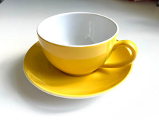 Dibbern Solid Color - 4er Set - Kaffeetasse & Untertasse 9,5 cm x 5,5 cm - gelb