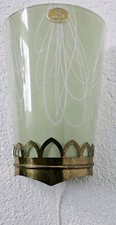 Wandlampe Wandleuchte 50er 60er Jahre Messing Glas grün 