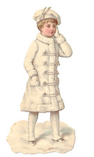 Große Oblaten Scraps die cut viel Glimmer Mica Winterkind Schnee top 14,5cm