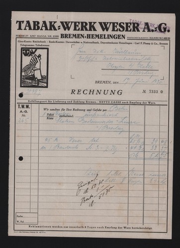 Bremen rechnung 1930 - bremen,,