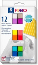 12er Set Staedtler FIMO SOFT Modelliermasse Set Brilliant Farben Qualität neu