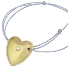 Niessing Herz Anhänger 950er Platin und 750er Gelbgold  mit Stoffschnur