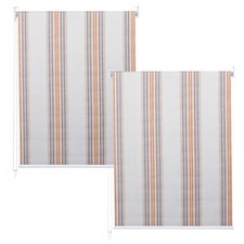 B-Ware 2er-Set Rollo MCW-D52, Jalousie, Sonnenschutz 120x230cm grau-braun-orange
