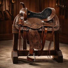 Western Leder Pferdesattel