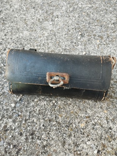 Alte antike fahrradtasche aus - ,