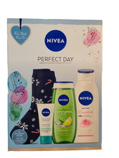 NIVEA Perfect Day 4-teiliges Geschenkset mit 3 Pflegeprodukten und Socken 36-41
