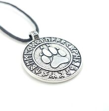 Anhänger Wolf Tatze Runenring K30.6 Fenris Götter Lederband Runen Thor