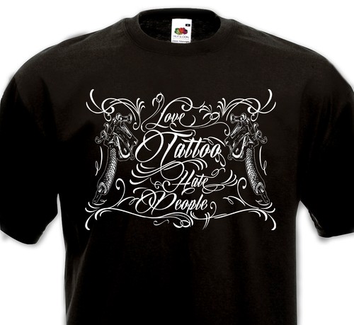 Shirt love tattoo - -, hate