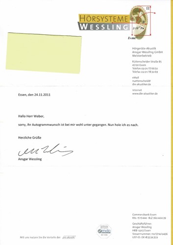 Original autogramm ansgar - original,