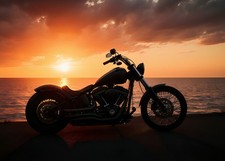 Motorrad Kunstdruck Biker