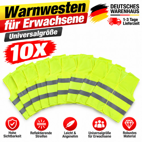 10x warnweste atmungsaktiv - 10x,
