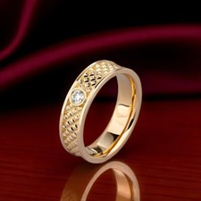 Rundschliff Eng Watte Ring Diamant Paar Band 0,10 Karat 14 Karat mehrfarbiges...