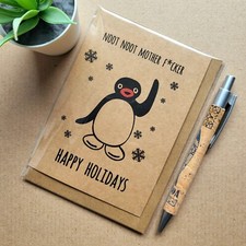 Lustige Pingu Weihnachtskarte