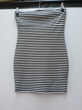 trägerloses schwarz-weiß gestreiftes Kleid Gr. XL von Clockhouse