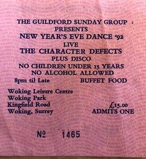 Eric Clapton ticket secret gig Character Defects Woking  1992