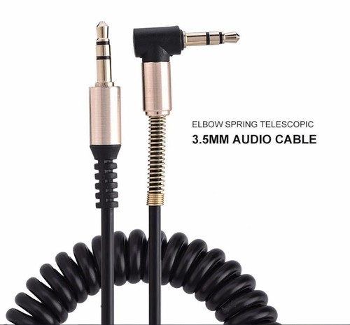 Aux audio spiralkabel 5m - aux,