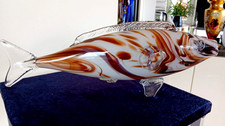 Große Glas Statue - Fisch /