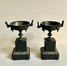 2 Tazze Beisteller Casoletten Bronze Marmor  19. Jh.