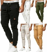 Herren Cargo Jogger Chino Stretch Hose  Sweatpants Sweathose 3301 Gre