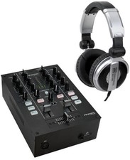 Set DJ Mixer Omnitronic PM 202FX 2-Kanal inkl. Kopfhörer Mischpult Musikanlage