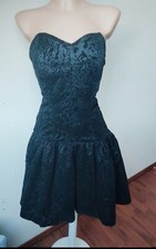 Damen Abendkleid XS Schwarz Glitzer Bandeau Cocktailkleid Schick