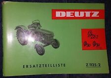 Deutz Schlepper D25.2, D30, D30 S Ersatzteilliste