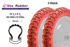 2 Stück 12 Zoll  Fahrrad Reifen 12.5x2 1/4 Kinder Wagen Roller 62-203 Rot B-Ware
