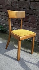 Holzstühle VINTAGE, Original 70er Jahre, SPAHN, Vollholz, Stoff Sitzpolster gelb