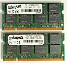 takeMS 2GB (2x1GB) DDR1 SO-DIMM DD1024TEC200 PC-2700 333MHz #R1997
