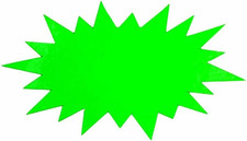 Fluoreszierende Preisetiketten Sternform 10 Stück 180 x 100 mm selbstklebend