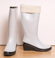 3049 weiße gummistiefel mit absatz gr 39