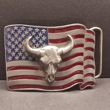 Buckle/Gürtelschnalle USA BULL SKULL Vintage 80/90er, Buckles of America BOA